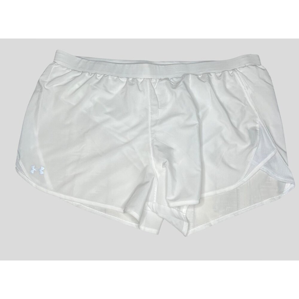 Under Armour Womens Fly By 2.0 HeatGear White Shorts 3XL Loose Fit